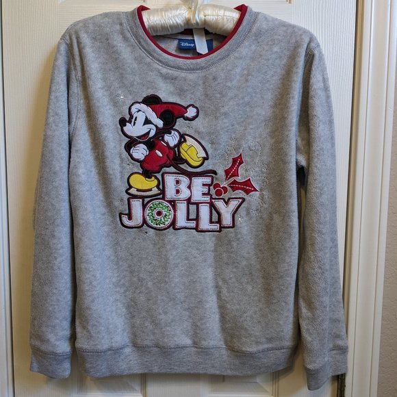 Disney Mickey Mouse Sweatshirt Pullover Be Jolly Sweater - Picture 3 of 8